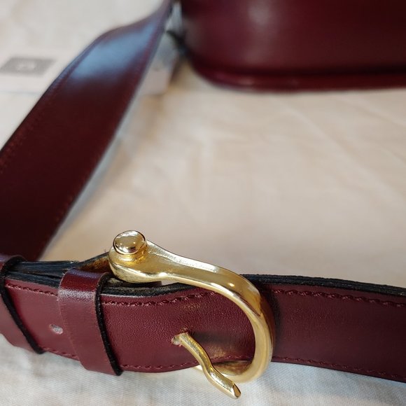 Rare Vintage Celine Burgundy Triomphe Cross-body Shoulder Bag - Picture 10 of 16